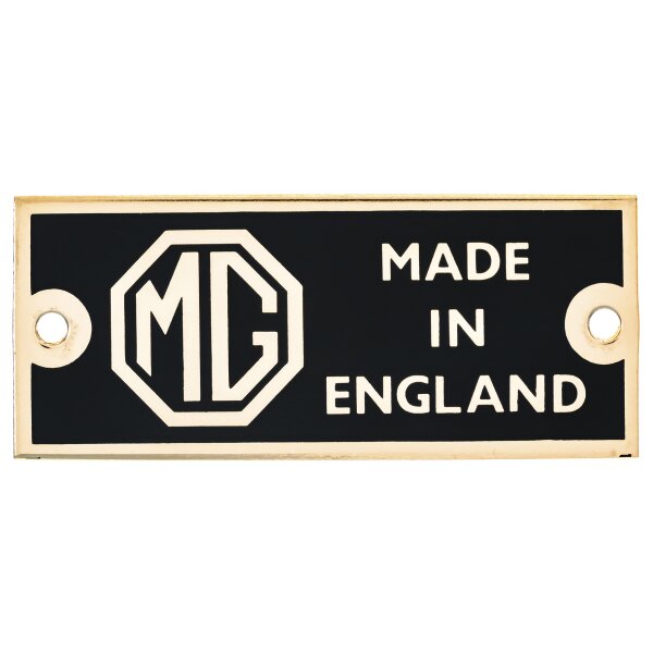 Plakette  &quot;MG  Made in England&quot;    