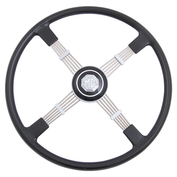 STEERING WHEEL B/LANDS 17IN BLK MGA