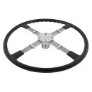 STEERING WHEEL BROOKLANDS &amp; BOSS KIT, 17&quot;, 4 SPOKES, BLACK