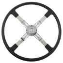 STEERING WHEEL BROOKLANDS &amp; BOSS KIT, 17&quot;, 4 SPOKES, BLACK