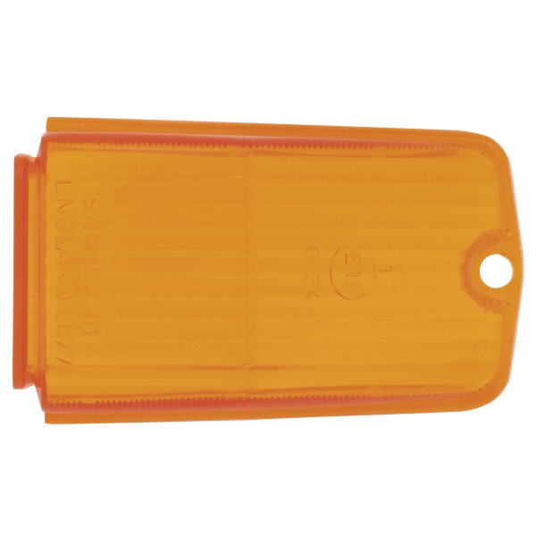LENS INDICATOR, WITH BEND, PLASTIC, AMBER, L677, L54571994