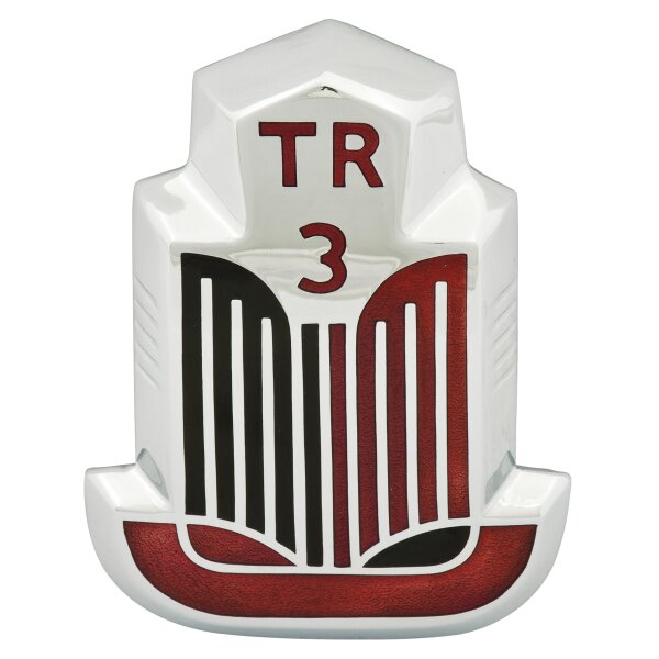 Front-Emblem TR3A fr&uuml;he Modelle, rot/schwarz (ohne Triumph-Beschriftung unten)