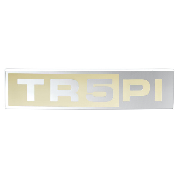 &quot;TR5PI&quot;-Emblem beige/Chrom, hinten