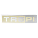 &quot;TR5PI&quot;-Emblem beige/Chrom, hinten