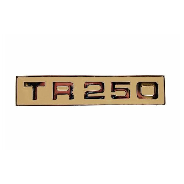 TR250 BADGE CREAM ON BOOTLID