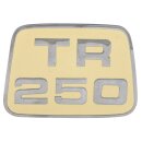 BADGE TR250, BEIGE/CHROME, FRONT