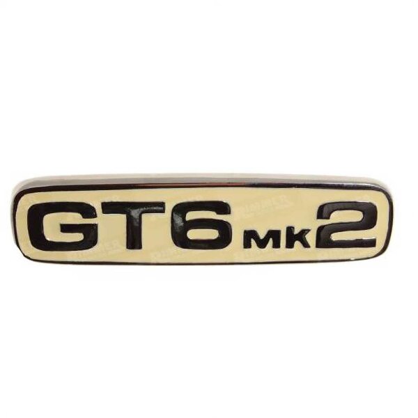 BADGE GT6 MK2, BEIGE/CHROME, REAR PANEL