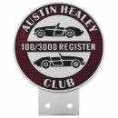 AUSTIN HEALEY CHROME BADGE BAR RED ENAMEL