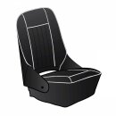 SEAT COVER KIT MID61-62 BK/WT VINYL