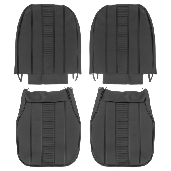 SEAT COVER SET, VINYL, BLACK, PAIR