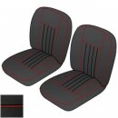 SEAT COVER KIT FRONT MGB62-68 BK/RD VINYL PR