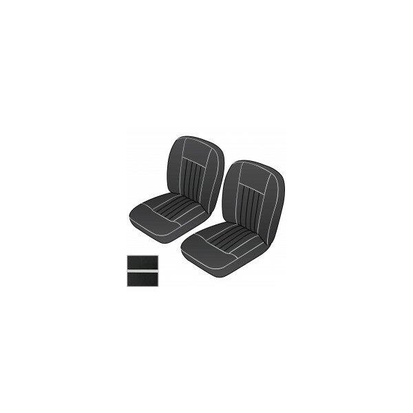 SEAT COVER KIT FRONT MGB62-68 BK/WT VINYL PR