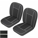 SEAT COVER KIT FRONT MGB62-68 BK/WT VINYL PR