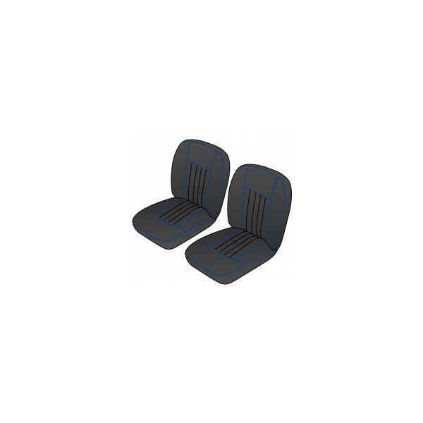 SEAT COVER KIT FRONT MGB62-68 BK/BL VINYL PR