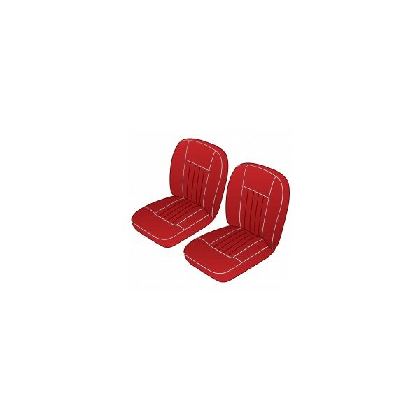 SEAT COVER KIT FRONT MGB62-68 RD/WT VINYL PR