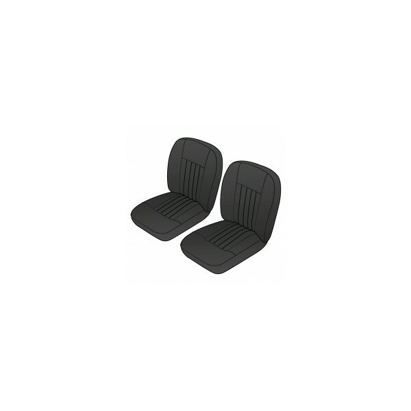 SEAT COVER KIT FRONT MGB62-68 BK LEATHER PAIR