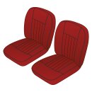 SEAT COVER KIT FRONT MGB62-68 RED/BLACK LEATHER PAIR