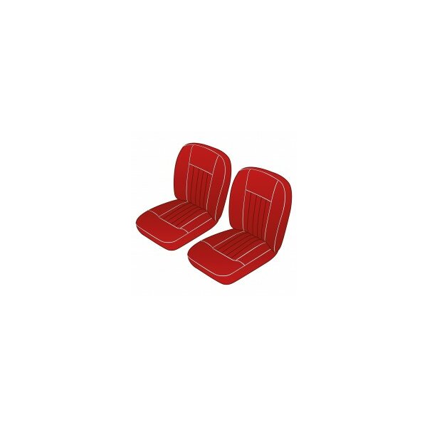 SEAT COVER KIT FRONT MGB62-68 RD/WT LEATHER PAIR