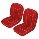 SEAT COVER KIT FRONT MGB62-68 RD/WT LEATHER PAIR