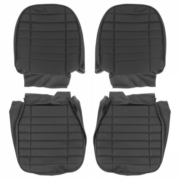 SEAT COVER KIT FRONT MGB76-80US BLACK VINYL, EMBOSSED