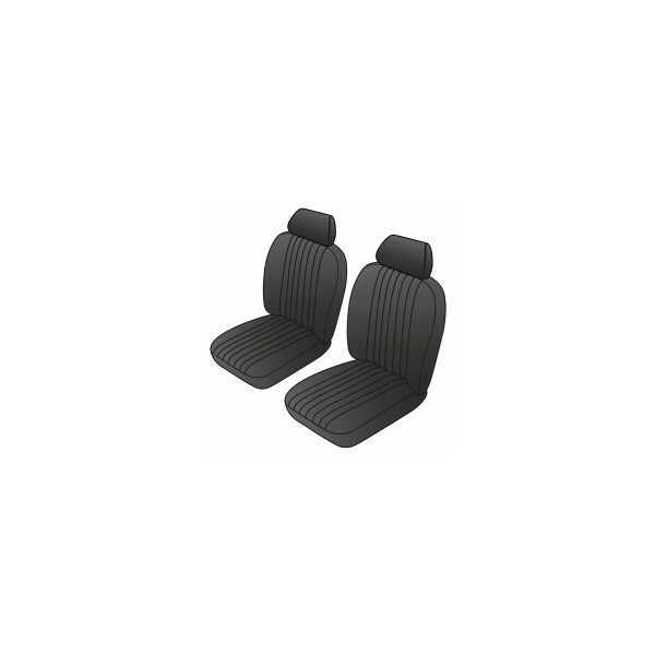 SEAT COVER KIT FRONT MGB77-80 BK/BK CUST LEATHER