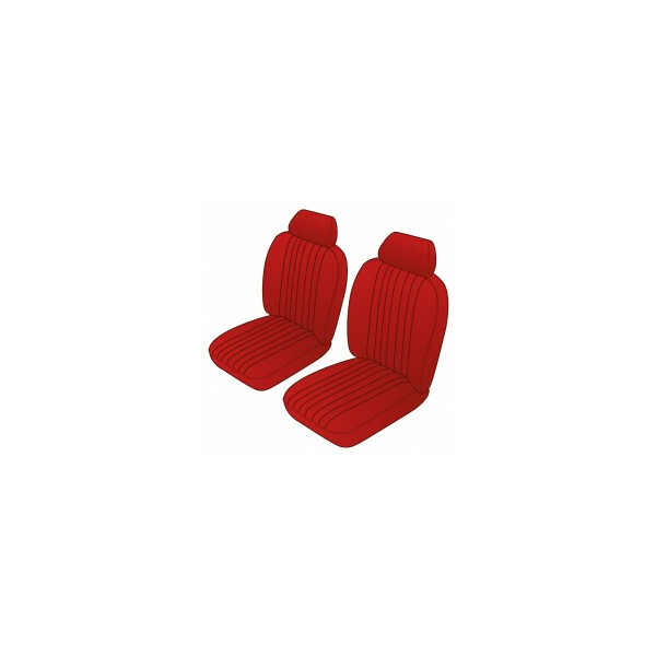 Sitzbez&uuml;ge (Paar) deluxe, Leder rot/rot, MGB77-80