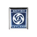 WING BADGE BRITISH LEYLAND, BLUE BACK/SILVER WRITING