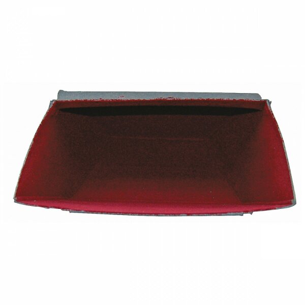 GLOVE BOX, FIBREBOARD, FLOCK LINING, RED