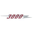 &quot;3000&quot;-Schrift-Emblem mit Blitz,              