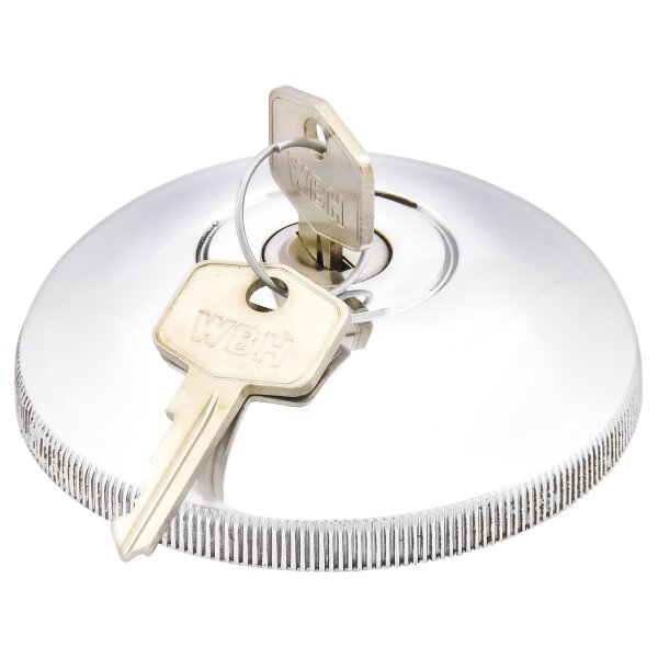 FUEL CAP LOCKING, VENTED, PERIOD, CHROME, WITH 2 KEYS