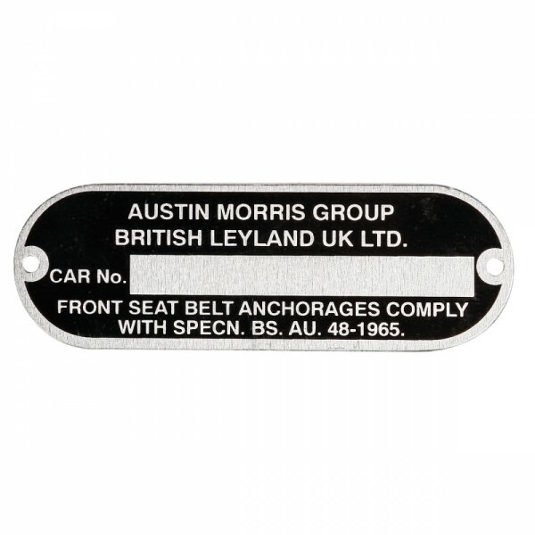 CHASSIS PLATE AUSTIN MORRIS GROUP