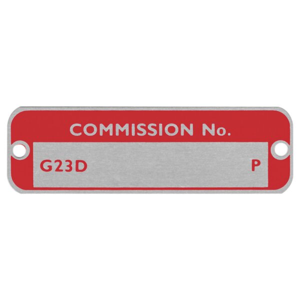 COMMISSION PLATE MGB GT
