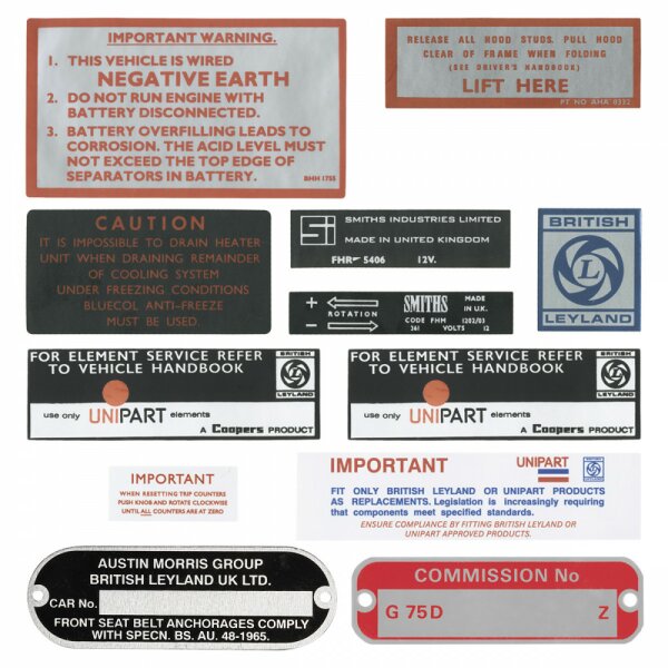 DECAL KIT MGB V8 73-76