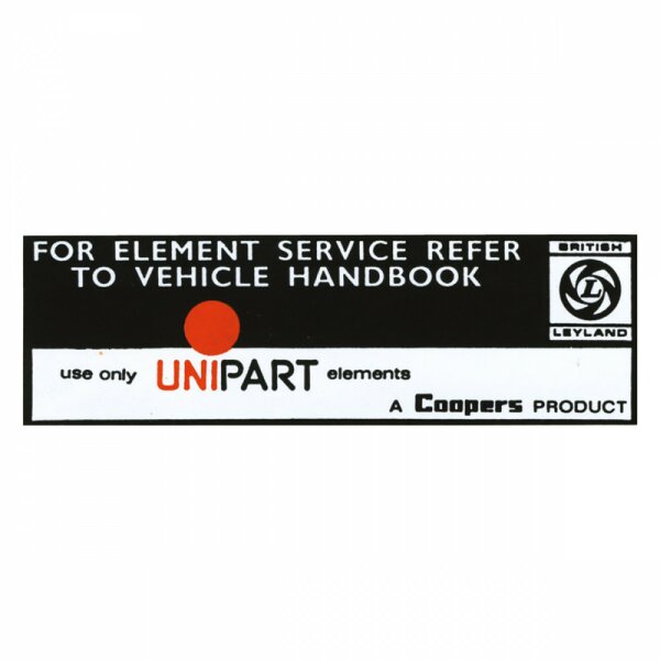 Aufkleber    Unipart-Luft-Filter
