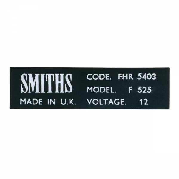 Aufkleber  Heizung, Smith, (Code/Model/Volt)