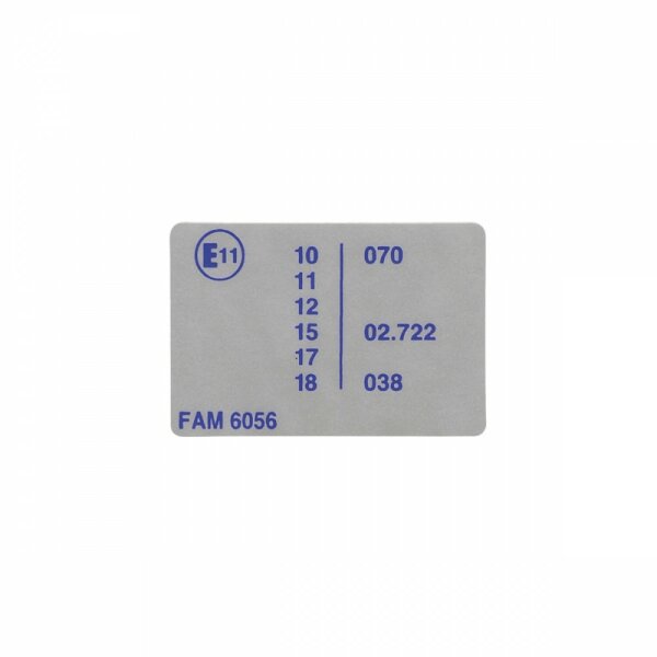 LABEL EEC E MARK, BONNET LANDING PANEL