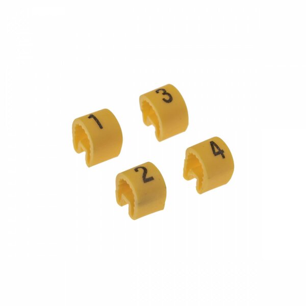 Nummerierungs-Ringe Z&uuml;ndkabel, 1-4, gelb