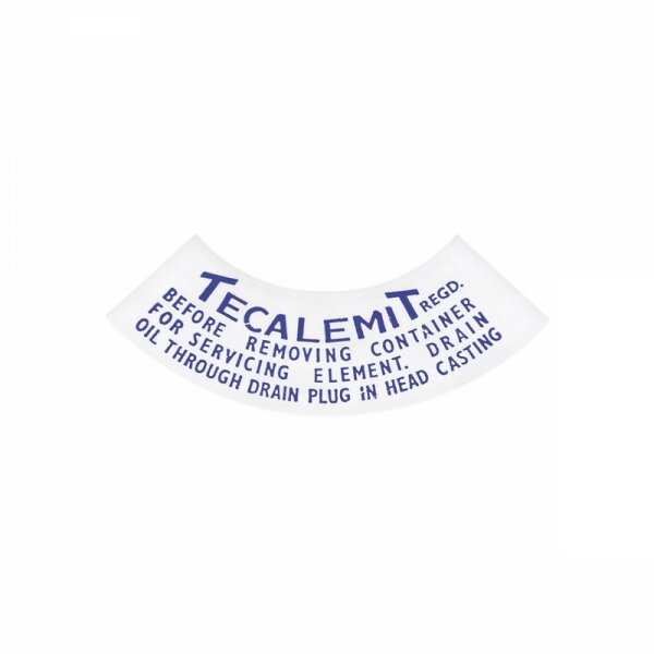 DECAL OIL FILTER TECALEMIT EACH