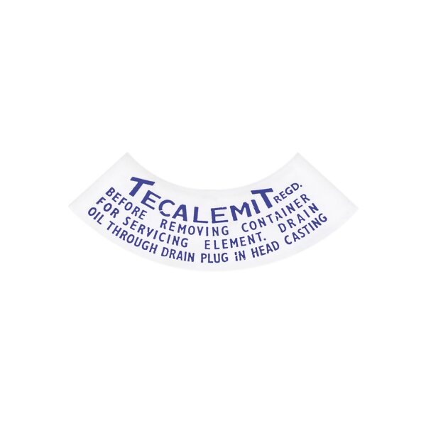 DECAL OIL FILTER TECALEMIT