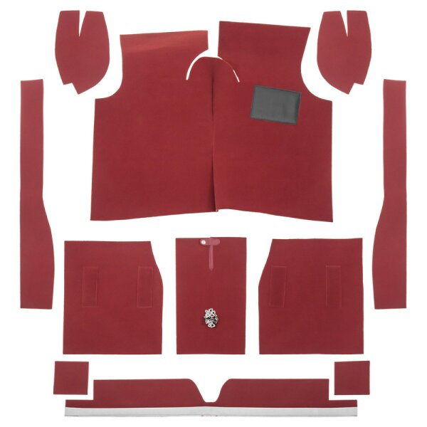 CARPET SET, MOULDED,, MINOR 49-53 RHD RED