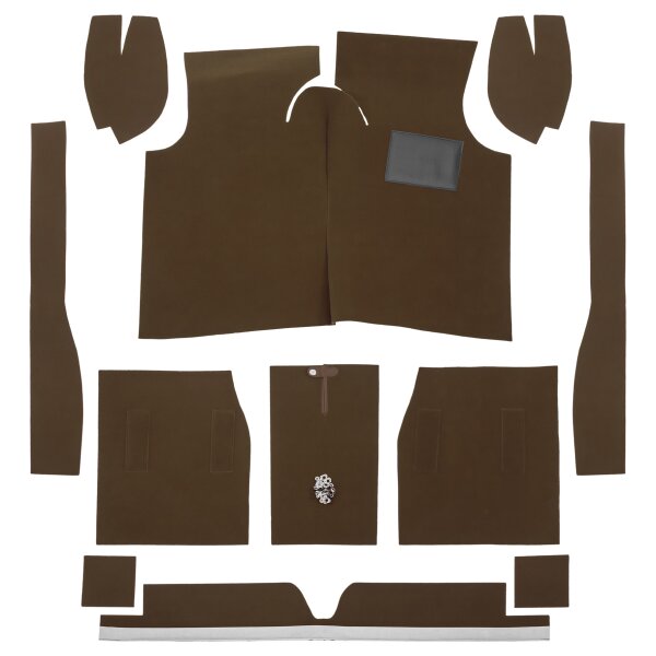 CARPET SET, NON-MOULDED, MINOR 49-53 RHD BROWN