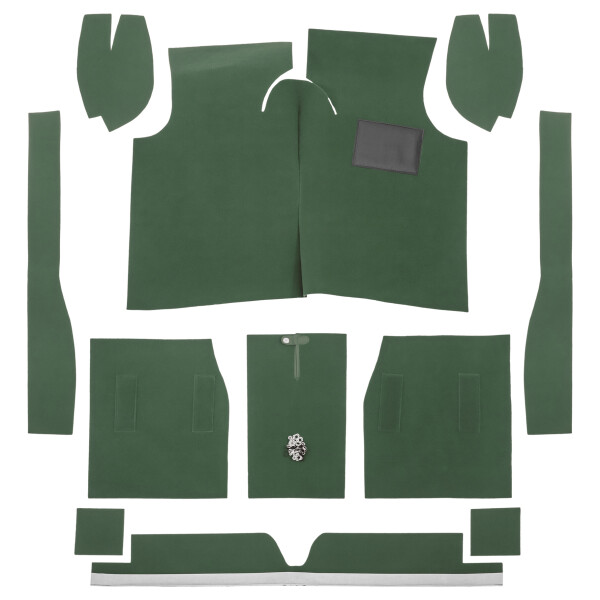 CARPET SET, MOULDED, MINOR 49-53 RHD GREEN
