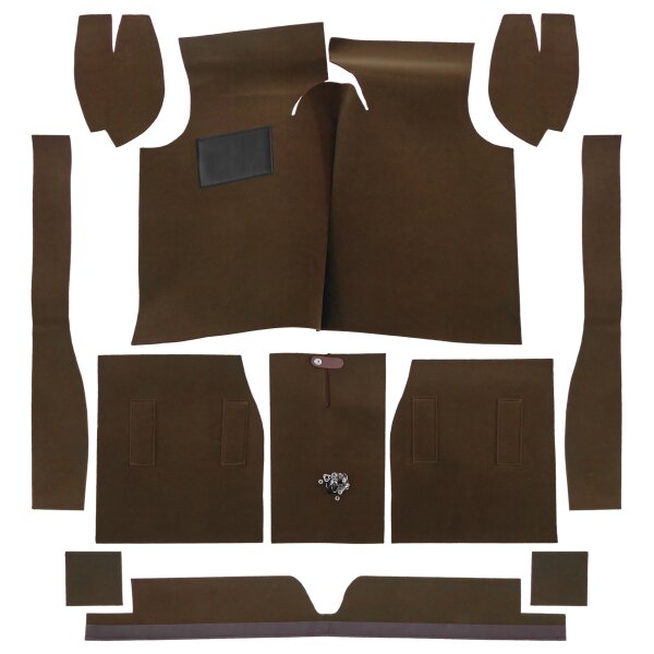 CARPET SET, NON-MOULDED, MINOR 49-53 LHD BROWN