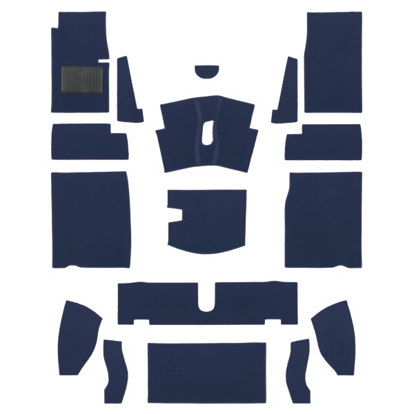 Teppichsatz Nylon,  navy-blau,  LHD,                         S&amp;M 64-66