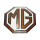 MG-Emblem K&uuml;hlergrill,  braun auf weiss