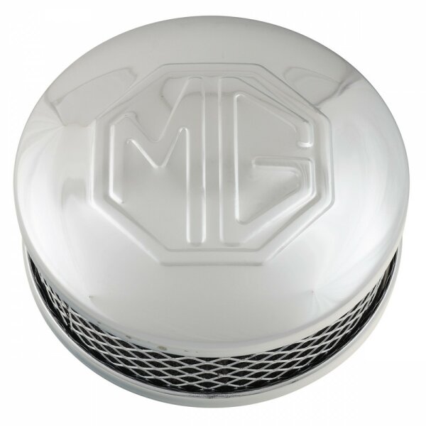 AIR FILTER SU CARBURETTOR, 1 1/2&quot;, CHROME, MG LOGO