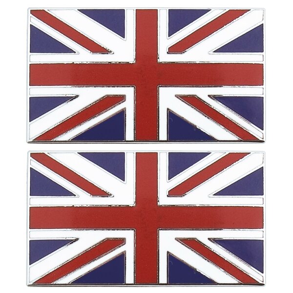 UNION JACK BADGE, METAL, SELF ADHESIVE, PAIR
