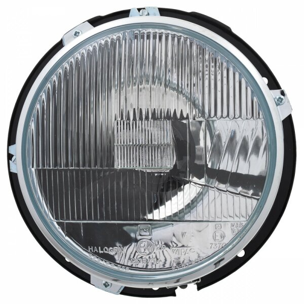 HEADLAMP ASSY, WIPAC HALOGEN H4, NO PILOT, CLIP FITT. RIM, LHD