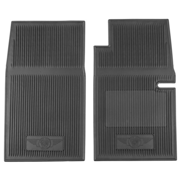 FOOTWELL MATS, RUBBER, BLACK, PAIR, AH-SPRITE-LOGO