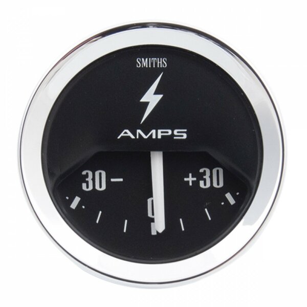 Amp&egrave;re-Meter schwarz, Chromring, 30-0-30, Smiths, 52mm